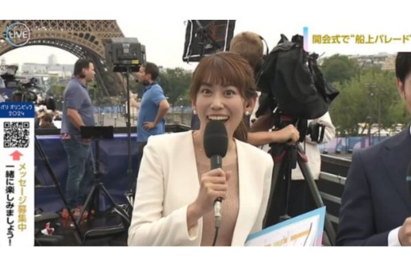 【画像】NHK中川安奈アナの服装｜パリオリンピック開会式中継